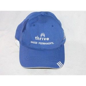 Adidas Hat Baseball Cap Thrive Blue Adjustable Strap Three Stripe Medical Side